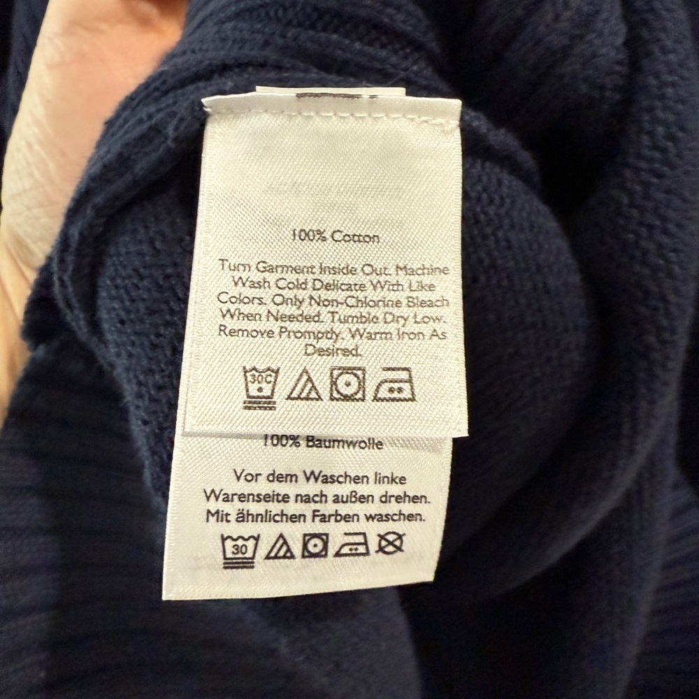 Eddie Bauer Men's Blue Cotton Quarter Zip Sweater Medium Office Business Casual - Picture 5 of 6